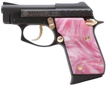 Taurus PT22 22 Long Rifle Pistol Blued 2.75" Barrel Gold Highlight Pink Pearl Grip 1220031PPG